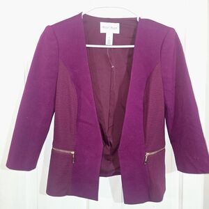White House Black Market Magenta Blazer with Gold Accents